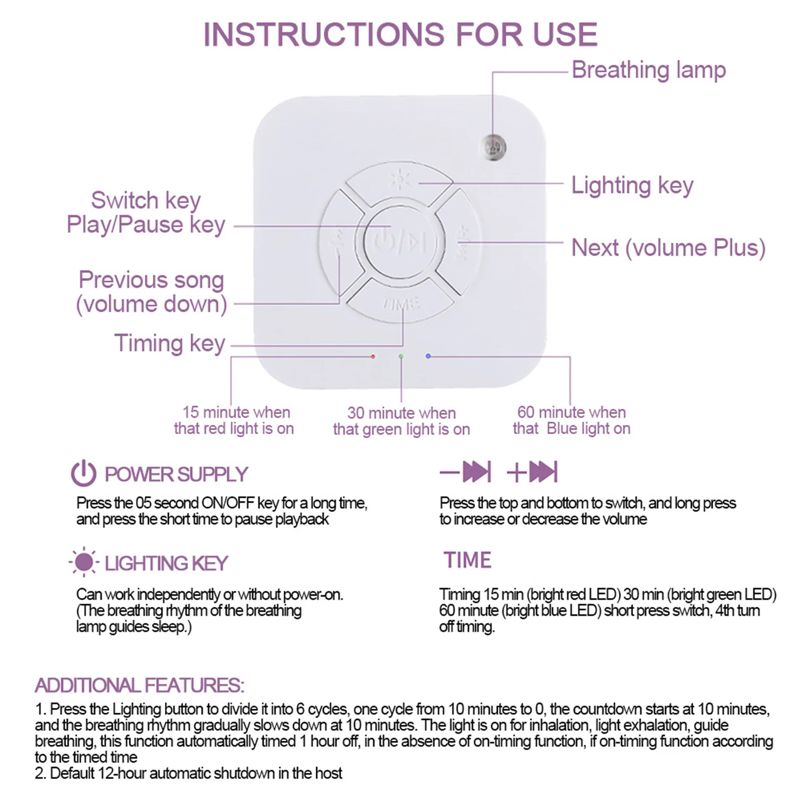 Соска для сна звуковая машина с 9 успокаивающими звуками аппарат белым шумом