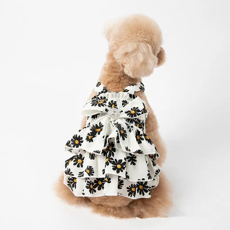 Одежда для кошек и собак летнее платье собаки одежда чихуахуа юбка симпатичные