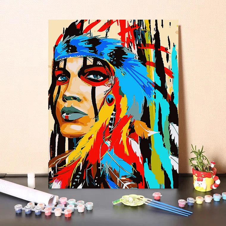 

GXMUL DIY Oil Painting Decorative Character Coloring Painting Living Room Bedroom Embroidery Coloring Oil Painting New 2021
