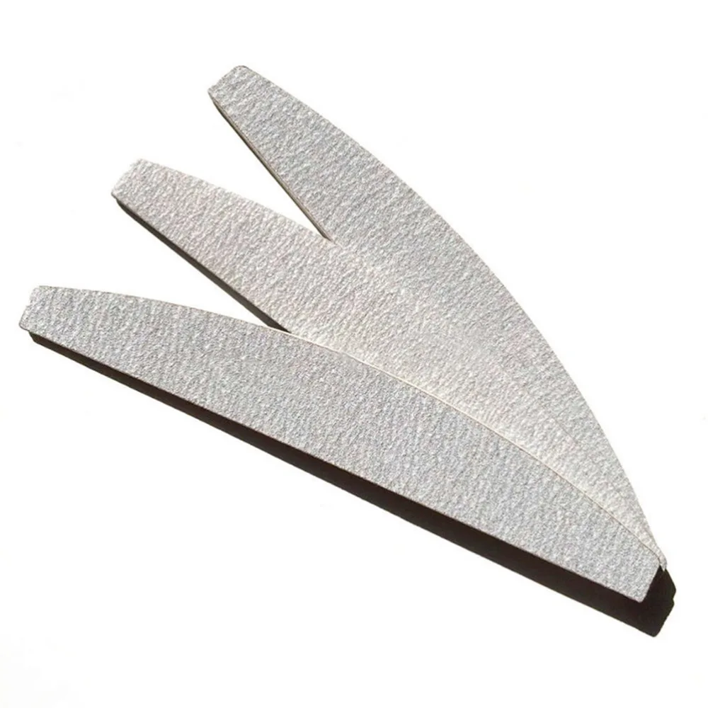 

5 Pcs/set 100/180 DIY Salon Nail Tips Manicure Pedicure Supplies Kit Moon Shape Grey Nail File Buffer Sanding Nail Tools