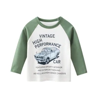 boys t shirts long sleeve cotton car letter print patchwork spring autumn childrens clothing kids tops tees new arrival