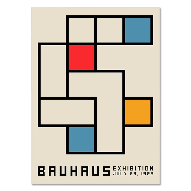 

Ретро Bauhaus геометрическая абстрактная картина на холсте красочные узоры печать плакатов настенное искусство винтажные картины для декора гостиной