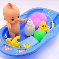 children bathing water playing toys baby scene imitation babysitting game bathtub doll mini shower accessories toys kids toys