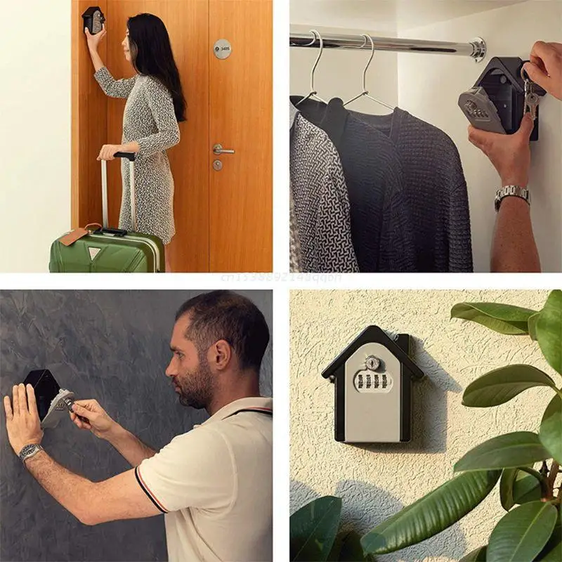 

4 Digit Outdoor High Security Wall Mounted Key Safe Box Code Secure Lock Storage Dropship