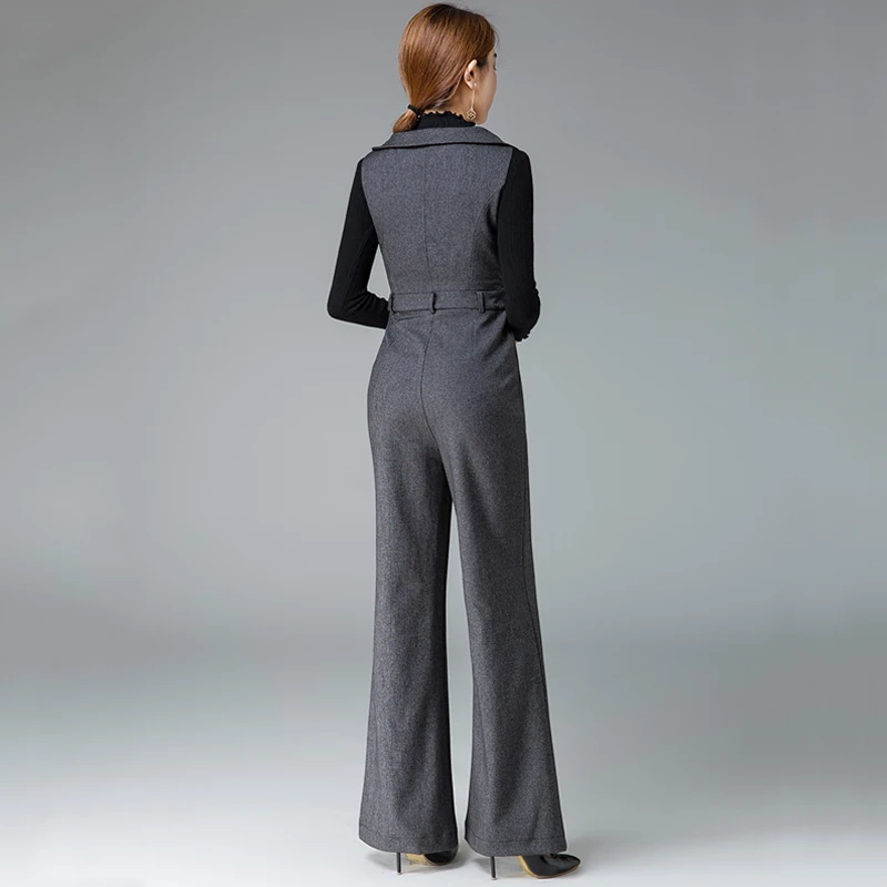 Новинка 2020 женский комбинезон черного и серого цвета на осень зиму рабочая