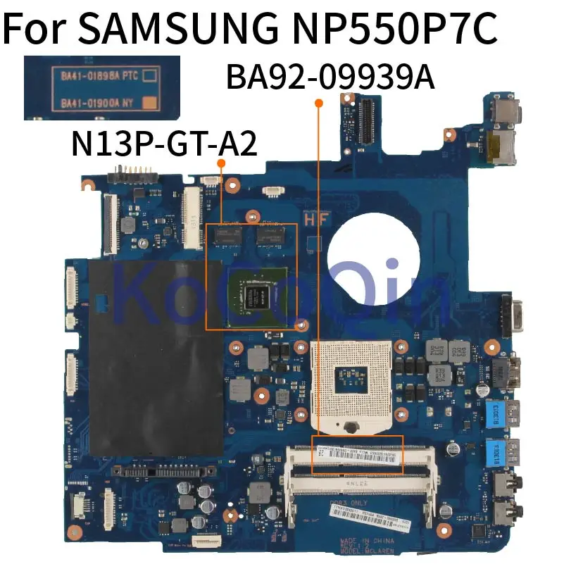 Материнская плата для ноутбука SAMSUNG NP550P7C ноутбук материнская плата BA92-09939A BA41-01898A N13P-GT-A2 SLJ8E DDR3 Материнская плата для ноутбука SAMSUNG NP550P7C ноутбук материнская плата BA92-09939A BA41-01898A N13P-GT-A2 SLJ8E DDR3