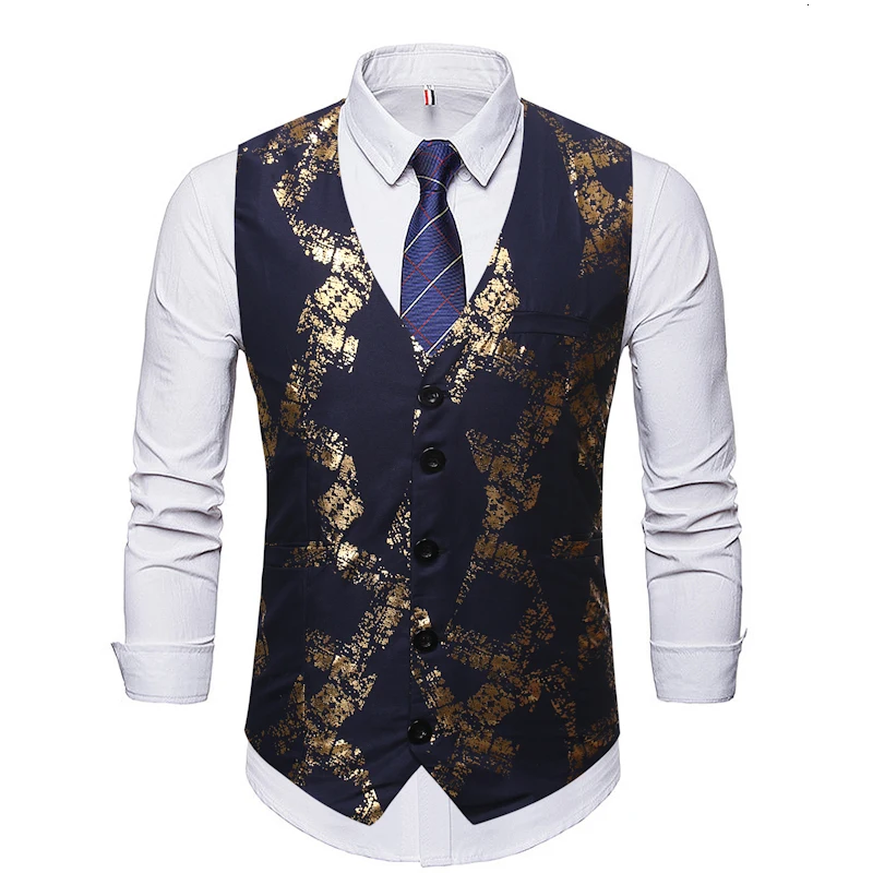 Новое поступление платья без рукавов костюм для Для мужчин Slim Fit s Мужская жилетка