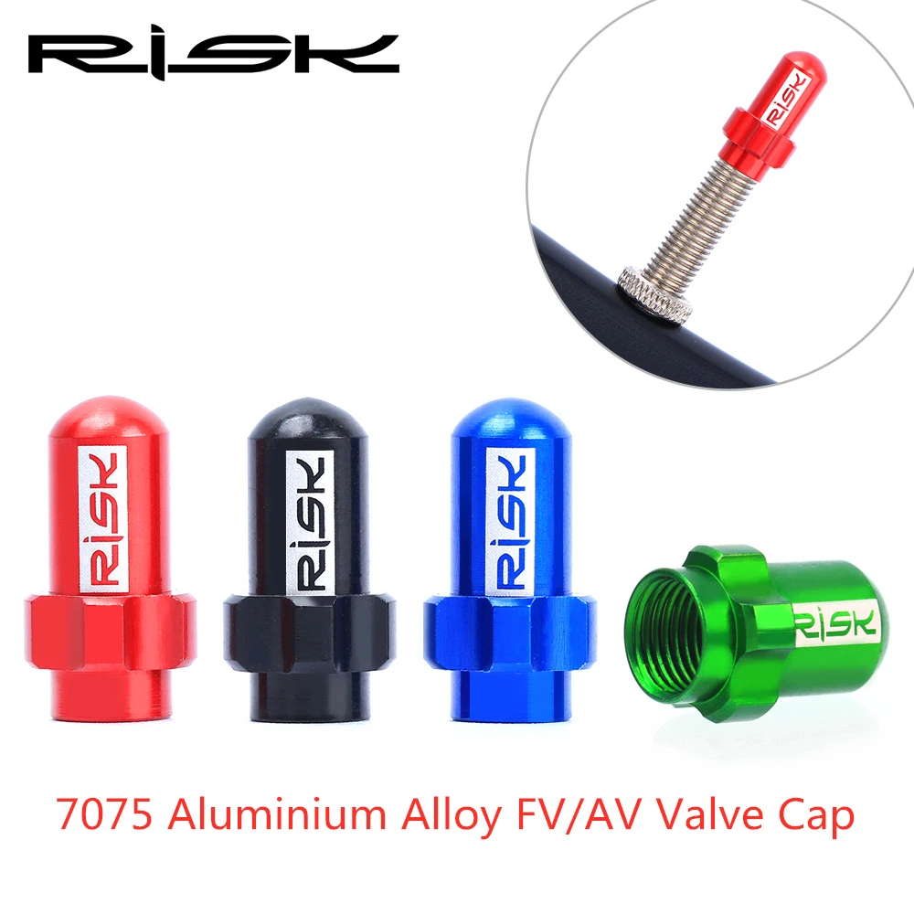 

2pcs/box RISK Lightweight Aluminum Alloy Mountain Road Bike Bicycle Tire FV AV Presta Schrader Valve Cap Dust Cover