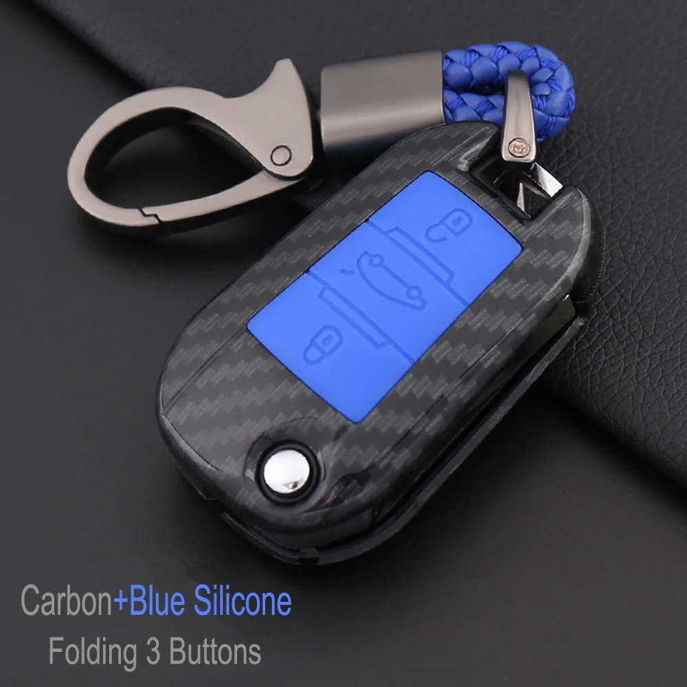 Автомобильный Дистанционный складной защитный чехол для ключей из углеродного