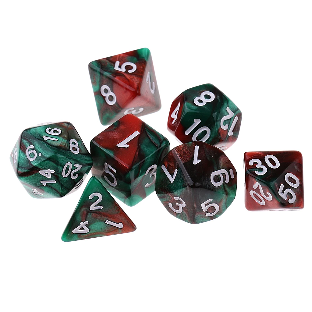 7 шт. двусторонние игральные кубики D4 D6 D8 D10 D12 D20|Кубики| |
