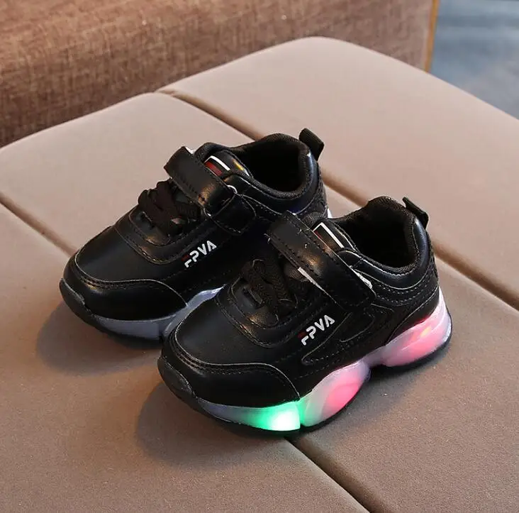 2020 весна осень яркая детская спортивная обувь светодиодная повседневная для