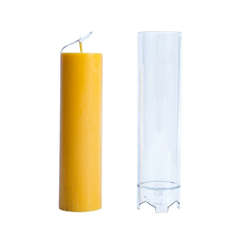

Clear Plastic Candlestick Mold Pillar Cylindrical Candle Mould Home Decoration