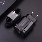 Быстрое зарядное устройство QC 3,0, 9 В, 3 А, USB-адаптер Type-C, Micro-зарядный кабель для Samsung Galaxy A10, A50, A51, A21S, S20, FE Fan Edition, Tab 4, S7