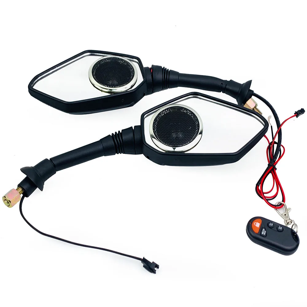 Мотоцикл Bluetooth аудио зеркала заднего вида скутер FM MP3 плеер звук Противоугонная охранная сигнализация зеркало 10 мм 8 мм Универсальный