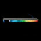 Автомобильный светодиодный индикатор уровня, 32 бита, RGB, цветной музыкальный спектр, микрофон, голосовое управление, ритм атмосферы с алюминиевым чехлом, USB5V