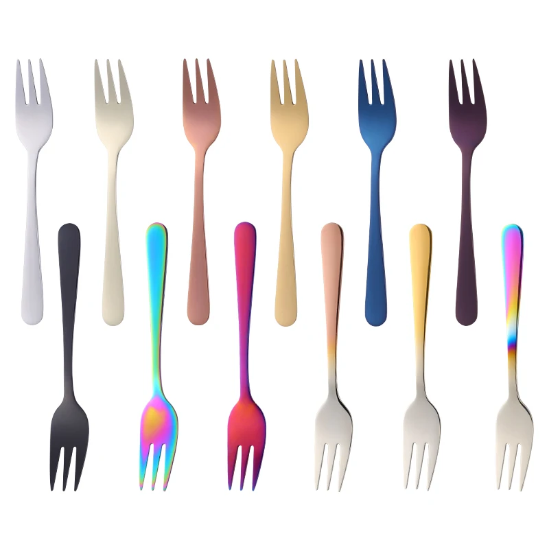 Набор чайных вилок из нержавеющей стали 7 шт. маленький набор для фруктов Золотая