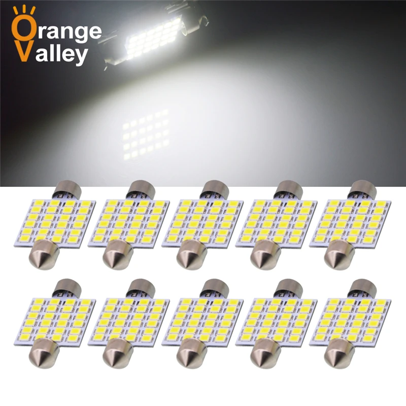 10 шт. большая акция 36 мм 39 41 24 SMD 3528 Светодиодный автомобильный Авто C5W номерной