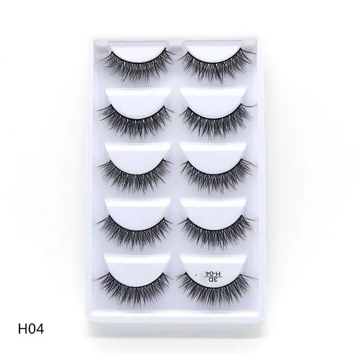 3dh04 10/50/100 коробок настоящие накладные ресницы из норки 3D естественные Ложные ресницы 3d ресницы серо-коричневого цвета мягкие для наращивания ресниц комплект Cilios - Цвет: 3dh04