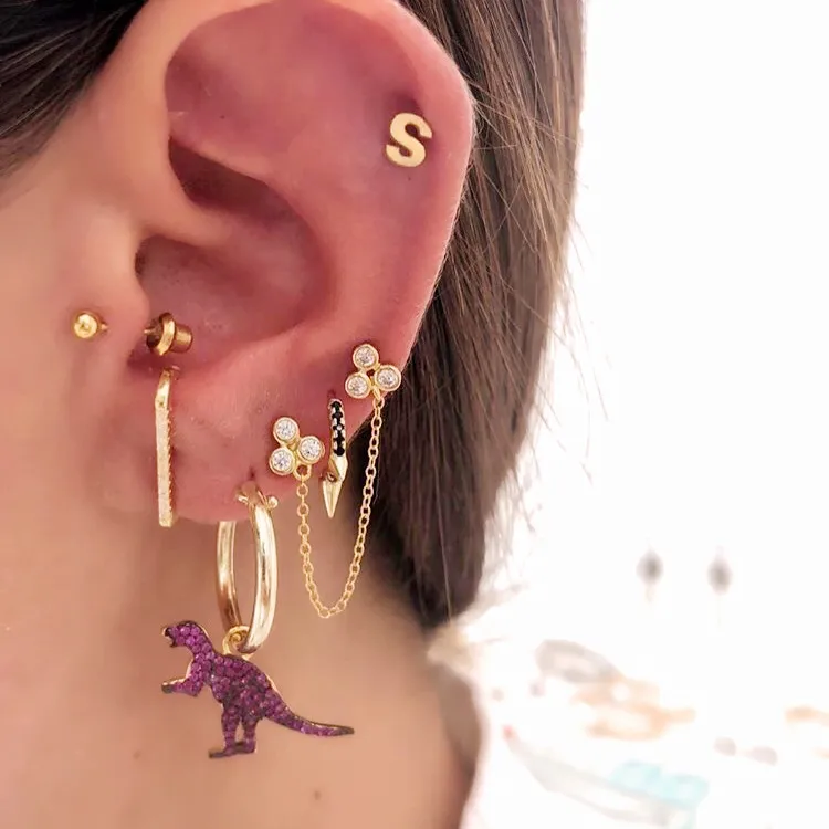 

Женские серьги-гвоздики из серебра 925 пробы, с фианитом