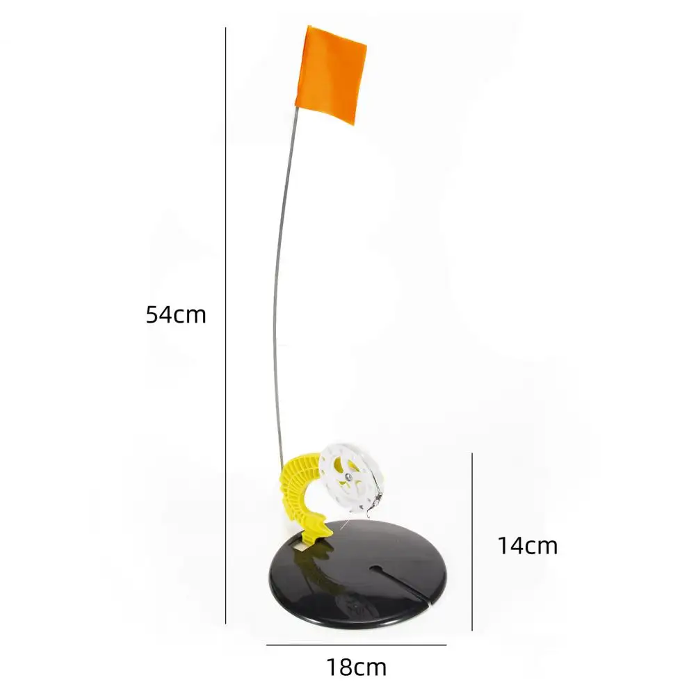 

2Pcs 18cm Fishbone Hand-Held Yellow Ice Floating Plate Water Winter Fishing Flag Anti-corrosion Tip-up Kit With Hook