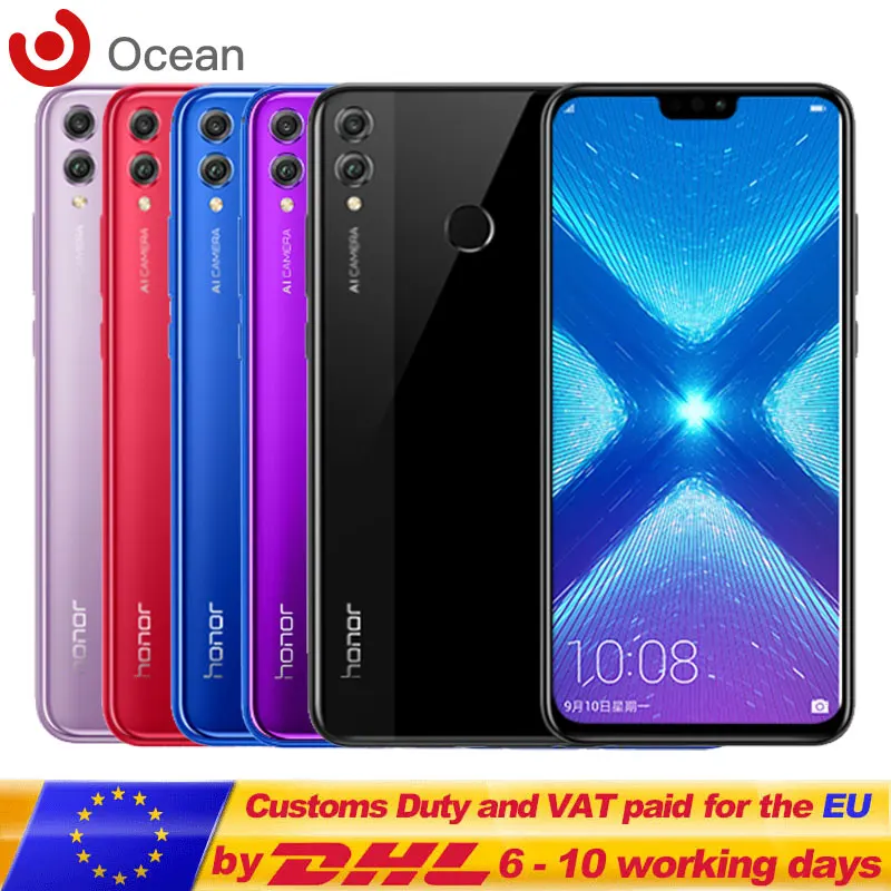 Оригинальный Смартфон Honor 8X 8 X Kirin 710 4 Гб 6 ГБ ОЗУ 128 ПЗУ Восьмиядерный сканер