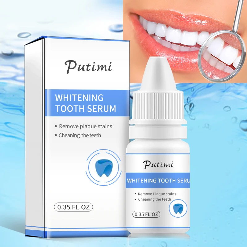 

PUTIMI Teeth Whitening Essence Serum Clean Whiten Teeth Plaque Stains Remove Fresh Bad Breath Dental Tool Oral Hygiene