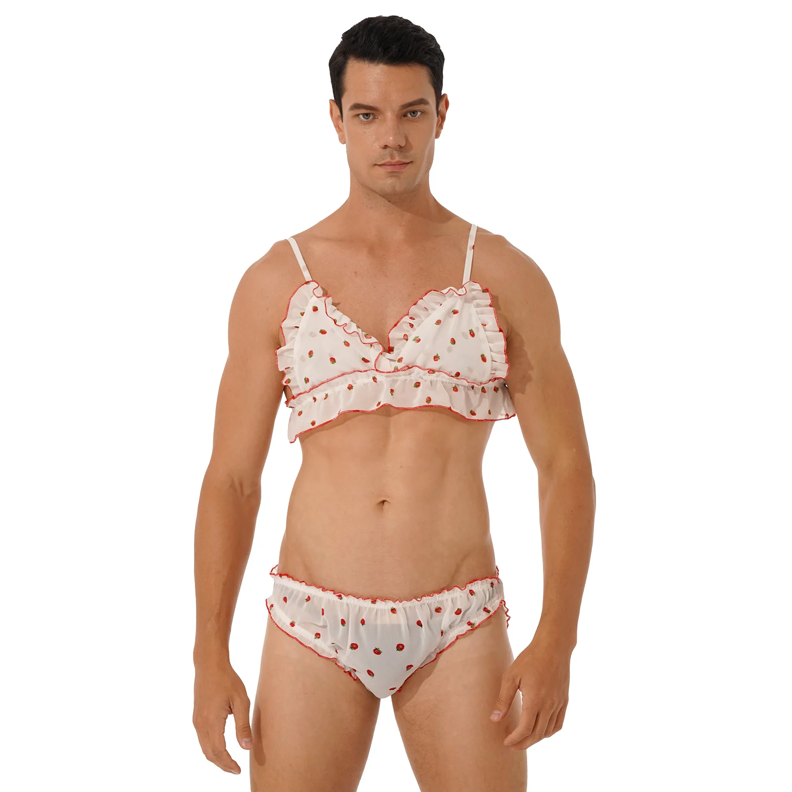 2 шт. мужской комплект нижнего белья с регулируемыми бретельками и трусами |