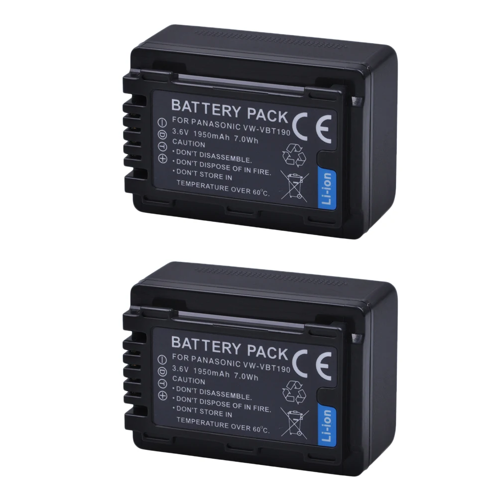 AsperX 3 шт. VW VBT190 Батарея для цифрового фотоаппарата Panasonic HC V110 V130 V160 V180 V201 V210 V230