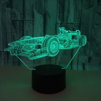 3d led illusion racing car model night lamp usb led 7 colors flashing table lamp as novelty gifts lights room decorations