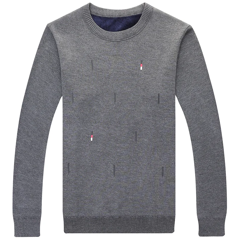 Мужской трикотажный свитер осенне-зимний теплый в полоску 41212 | Мужская одежда