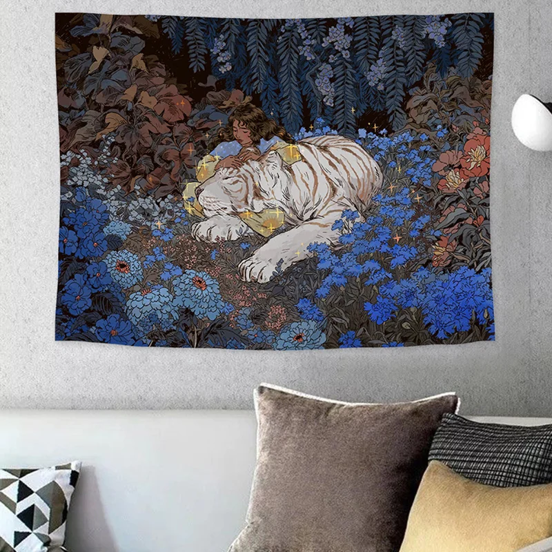 Винтажный Ретро гобелен пейзаж креативное Психоделическое искусство настенное