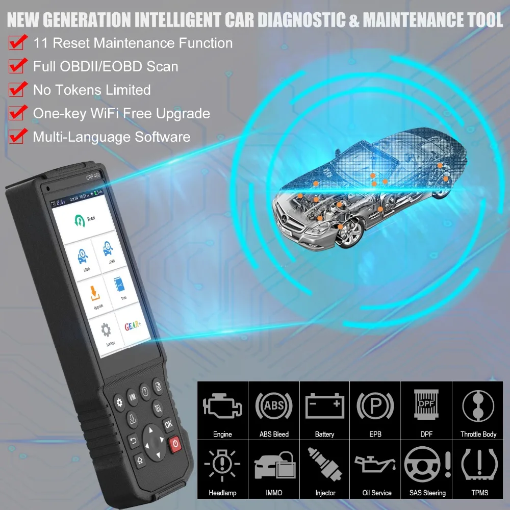Launch X431 CRP469 OBD2 сканер ABS EPB TPMS DPF Сброс масла OBD 2 Автомобильный сканер многоязычный ODB2 автомобильный диагностический инструмент