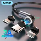 Магнитный кабель Elough с разъемом USB Type-C, микро-кабель с поворотом на 540 градусов, USB C, провод для передачи данных и зарядки телефона, шнур для iPhone 13, 12, Xiaomi
