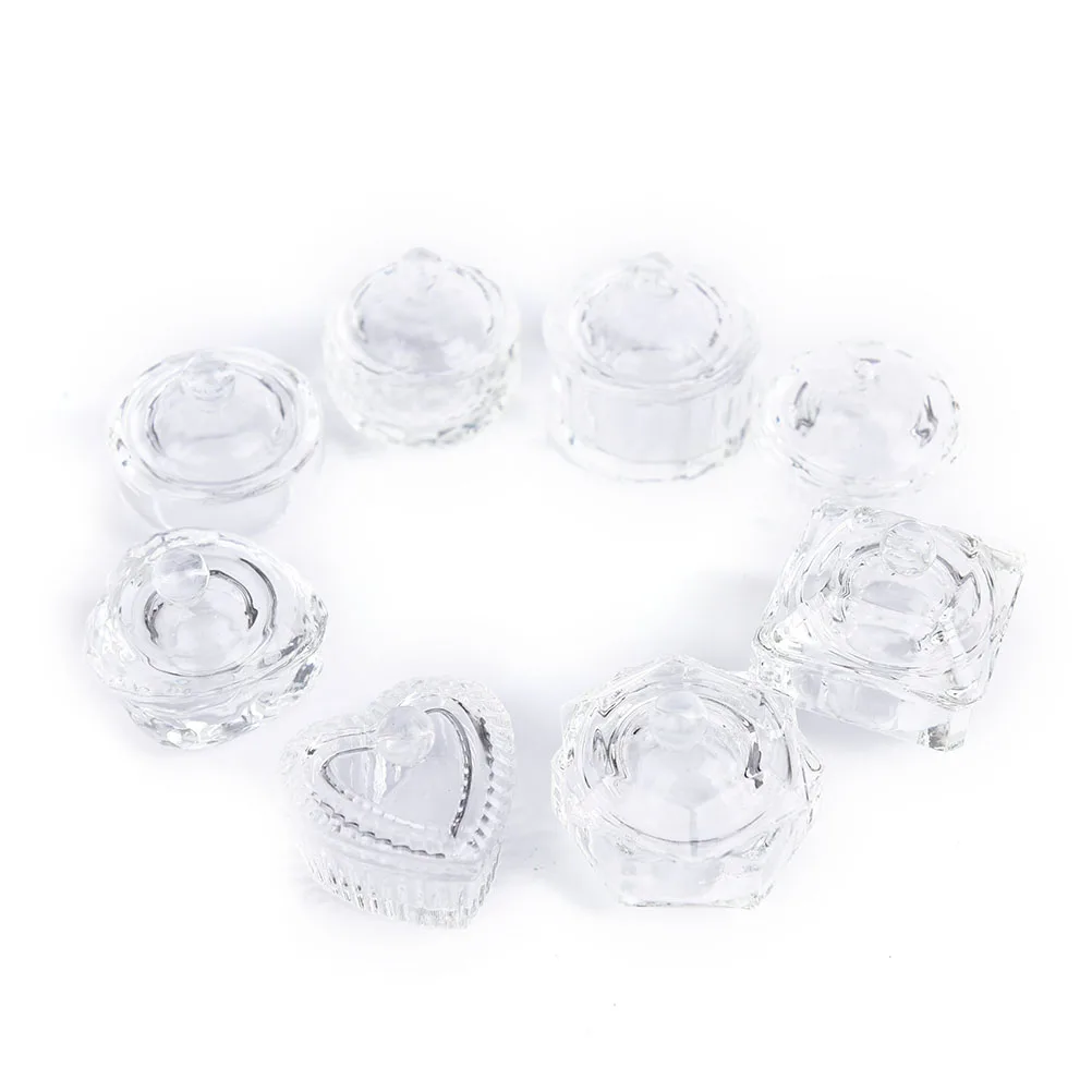 1PC Acrylic Powder Liquid Crystal Glass Dappen Dish Lid Bowl Cup Holder Manicure Equipment Nail Tool For Art | Красота и здоровье