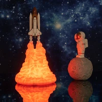 2019 newest dropshipping 3d print space shuttle lamp rechargeable night light for space lovers moon lamp as room decoration