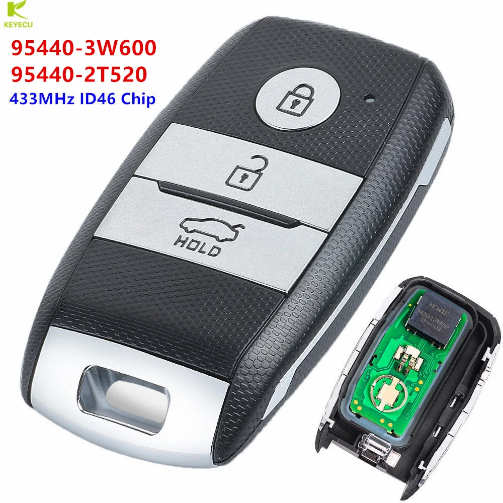 KEYECU Replacement Smart Remote Key Fob 433MHz ID46 for Kia Picanto Optima Sorento Sportage 2014 -2016 95440-3W600 95440-2T520