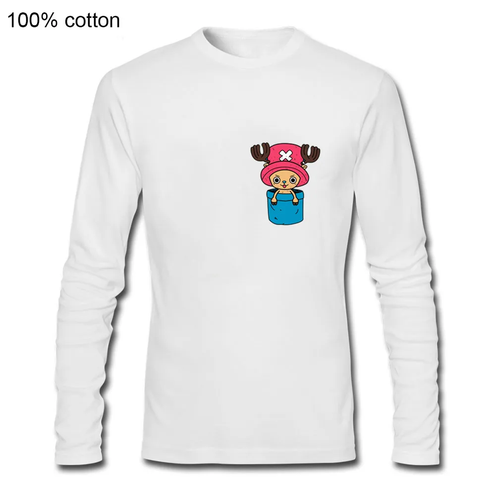 2020 модная мужская футболка с длинным рукавом Onepiece Chopper Anime Pocket Badass Мужская