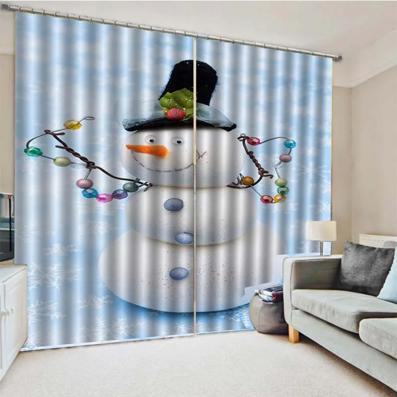 Рождественские украшения для дома 3D затемняющие оконные шторы гостиной спальни