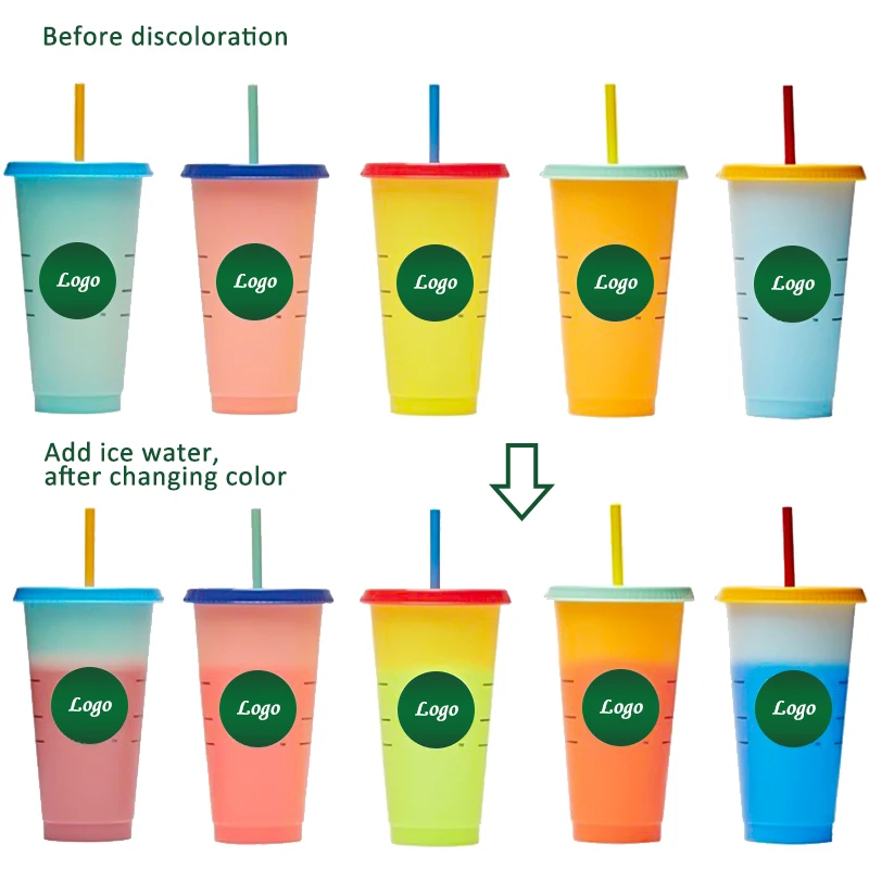 Кружка из соломы 24 унции 1/5 шт. креативная соломенная чашка с логотипом цветная