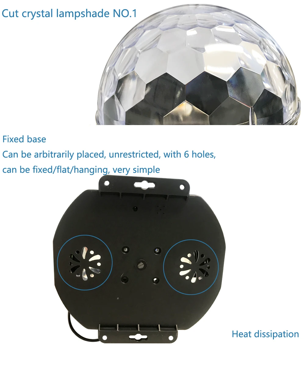 Голосовое управление MP3 дискотечный шар для вечеринки DJ освещение Bluetooth RGB