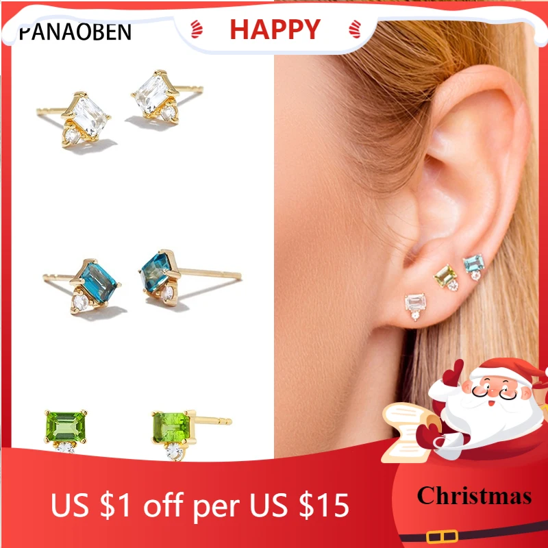 

Женские серьги-гвоздики из серебра 925 пробы с разноцветным цирконием