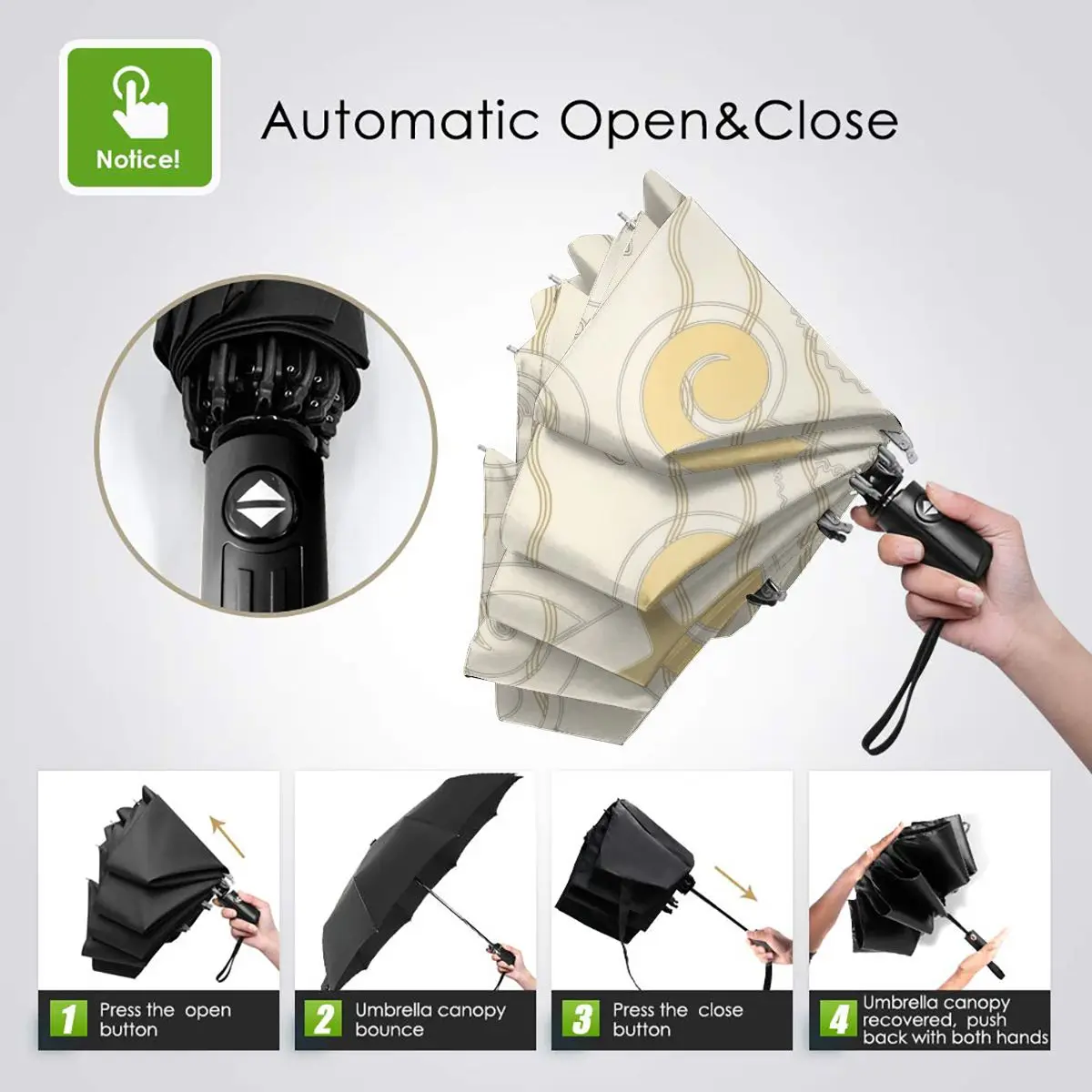 Economici Resistente Al Vento Pieghevoli Donne Ombrello Automatico Auto Giallo Conchiglie E Stelle Antivento Ombrelli Da Pioggia Per Gli Uomini Parasole