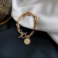 oe double layers charm bracelets bangle for women girls elegant birthday wedding party