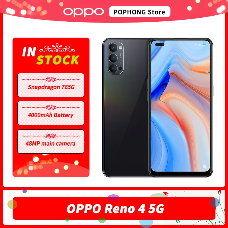 OPPO Рино 4 5G мобильный телефон 6 дюймов AMOLED Snapdragon 76 в Wi-Fi SA/НСА SuperVOOC 2 0 NFC Google Play |