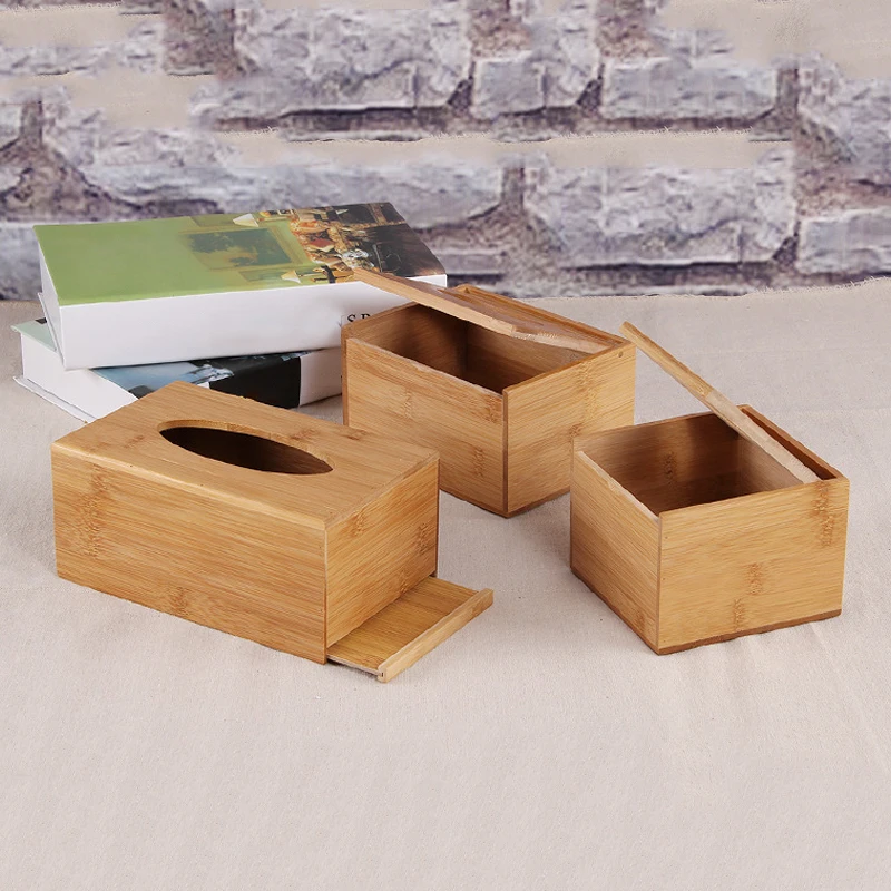 Коробка для бумажных салфеток из бамбука в ретро-стиле | Дом и сад