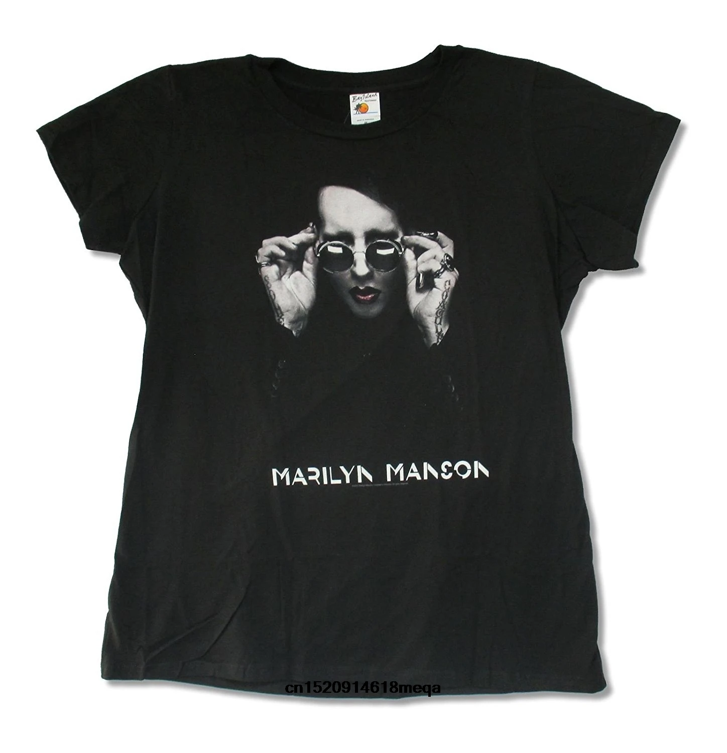Забавные футболки мужские Мэрилин Мэнсон солнцезащитные очки черный Slim Fit Baby Doll