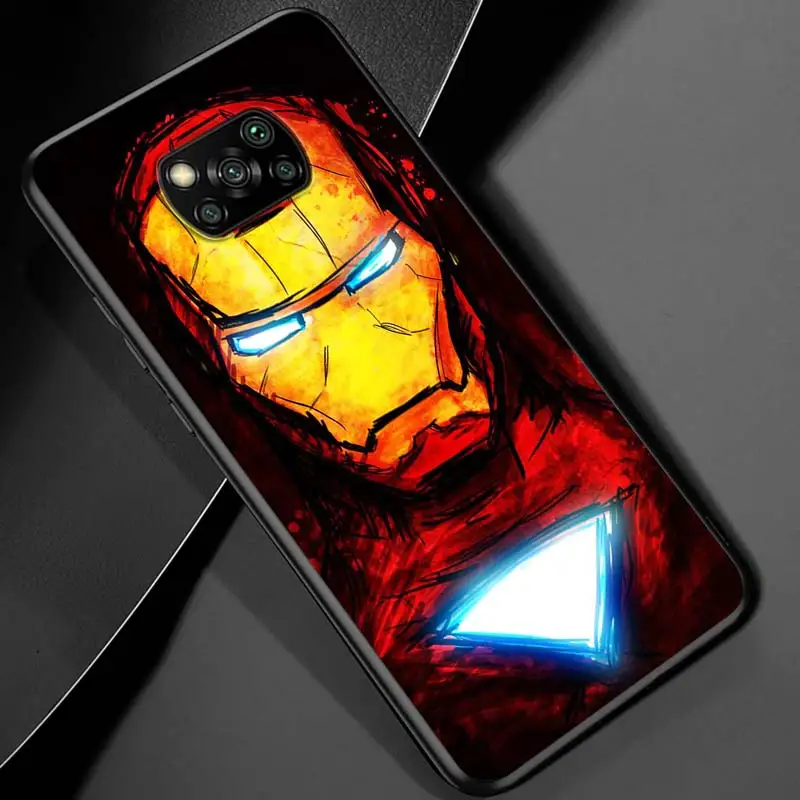 Мягкий Черный силиконовый чехол для телефона с изображением Капитана Америка