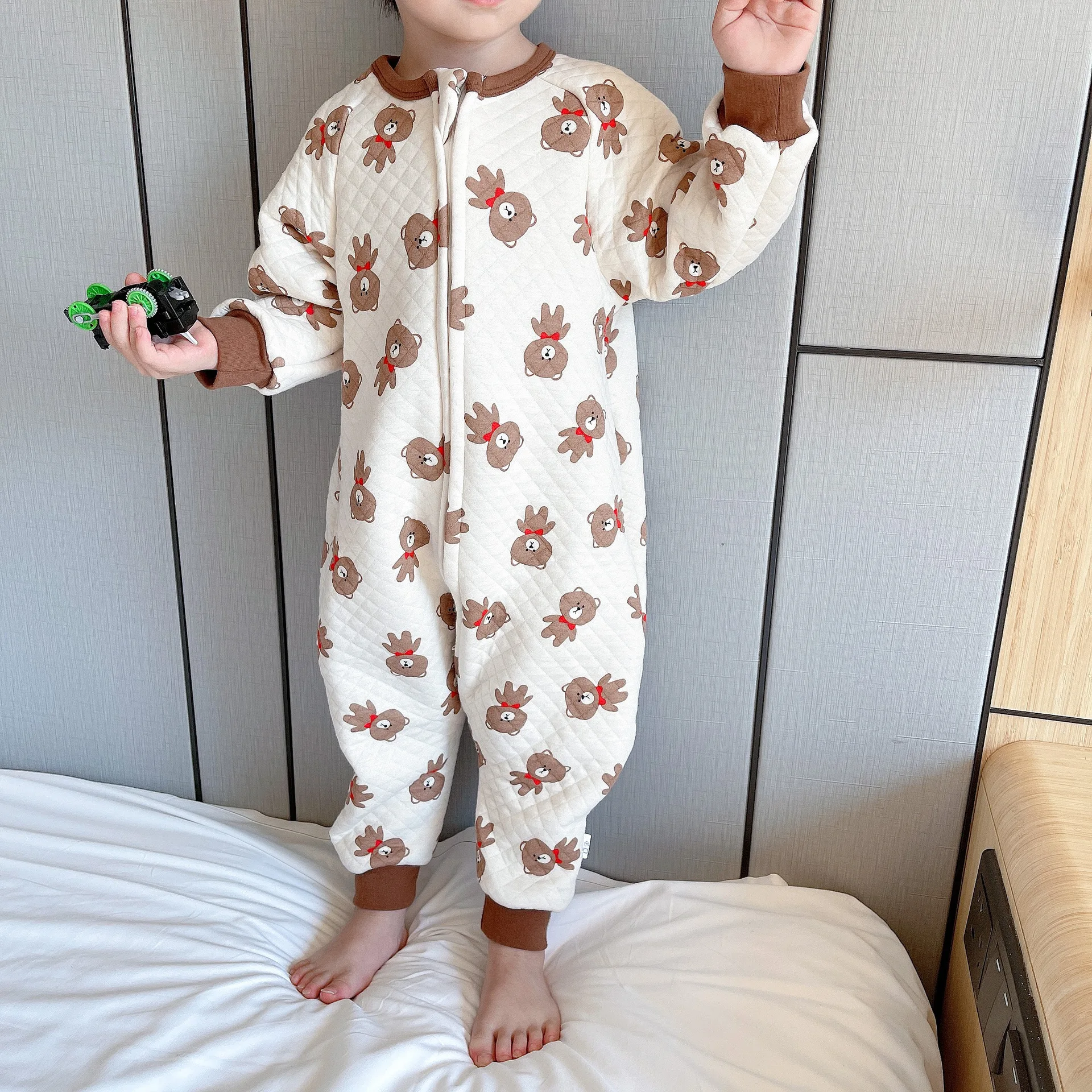 Зимние спальные мешки для малышей теплый комбинезон младенцев хлопковые пижамы