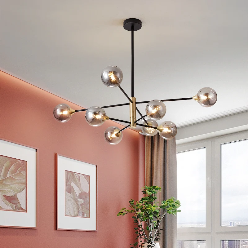 

Nordic Gold Chandelier Lighting for Living room Dining room staircase chandelier indoor home pendant lamp Glass chandelier