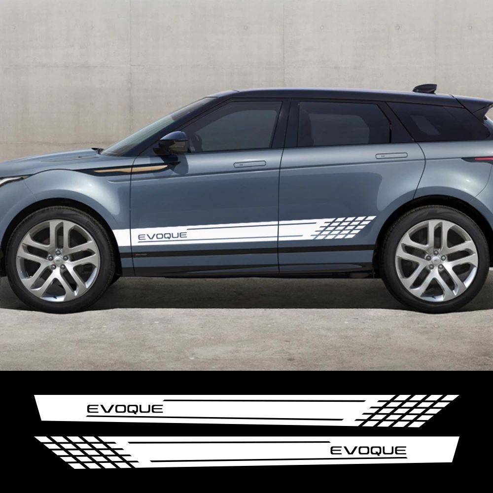2 шт. для Land Rover Evoque автомобильный боковой двери юбка в полоску Авто